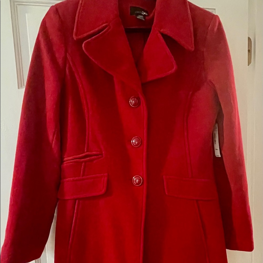 NWT red pea coat